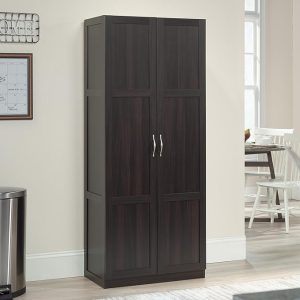 Storage Cabinet/ Pantry cabinets, 29.61 " x D: 16.02 " x H: 71.50", Cinnamon Cherry finish