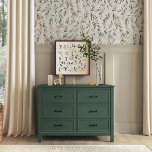 Charlie 6-Drawer Double Dresser in Forest Green, GREENGUARD Gold Certified