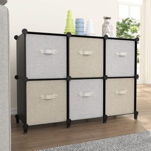 6-Cube Storage Organizer, Closet Organizer Storage Cabinet Shelf Bookcase Bookshelf,Storage Cubes Organizer Cabinet for Kids,Closet, Bedroom,Bathroom