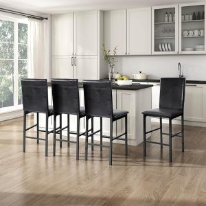 Tempe Dining Counter Height Chair (Set of 4), Faux Leather, Dark Brown